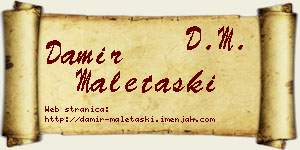 Damir Maletaški vizit kartica